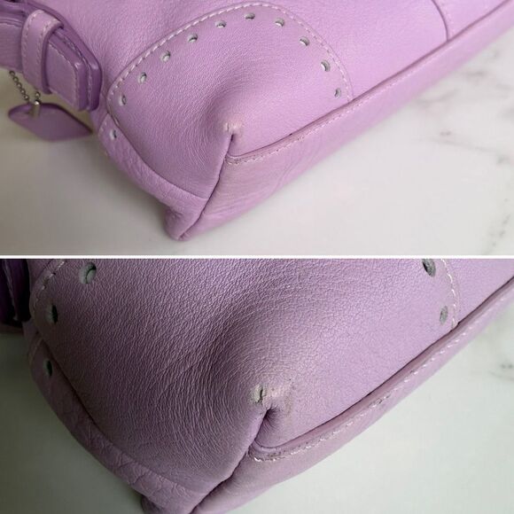 Coach Vintage Y2K Hamptons Pebbled Leather Soft Demi Baguette 5052 Lilac Purple